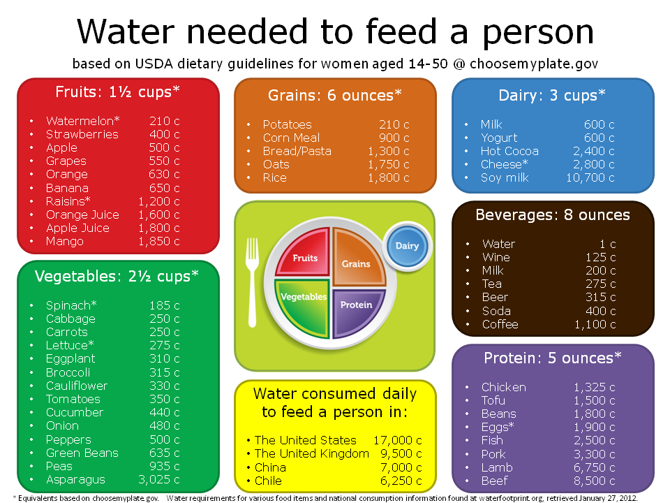 Water Content Of Foods Chart